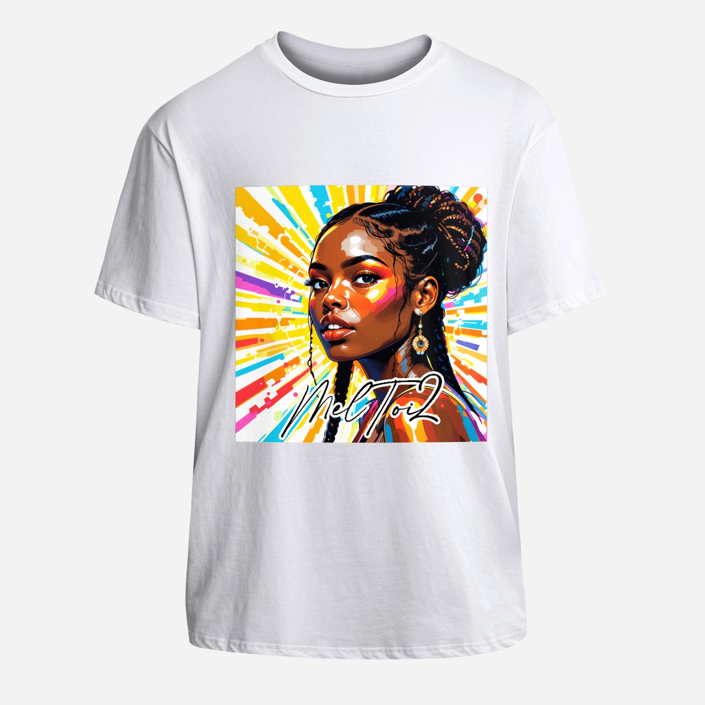 Tshirt Blanc imprimé-MelToi2-Focus